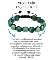Sertifikalı Ham Işlenmemiş Yeşil Akik Taşı Bileklik (Çok Renkli)
