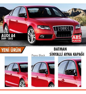 Audi A4 B8 2009-2014 Batman Yarasa Ayna Kapağı Piano Black ABS Plastik