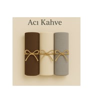 Penye Pamuksu Şal Klasik 3 lü Set (Acı Kahve)