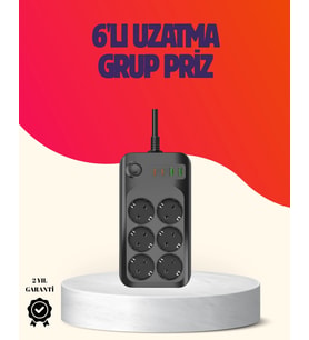 Usb Type-C Destekli Termal Korumalı 6’Lı Uzatma Priz 10A 2M