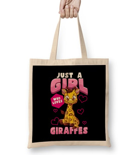 Cute & Funny Just A Girl Who Loves Giraffes Pun Tasse Bez Çanta Uzun Saplı