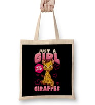 Cute & Funny Just A Girl Who Loves Giraffes Pun Tasse Bez Çanta Uzun Saplı