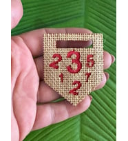 6X5 CM ÜTÜ İLE YAPIŞAN HASIR 3 RAKAMI ARMA DİKİŞ AKSESUARI (Kırmızı)
