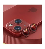 Apple iPhone 13 Mini Kamera Koruyucu Lens Mercek Metal Çerçeveli 2li Set Kırmızı Red