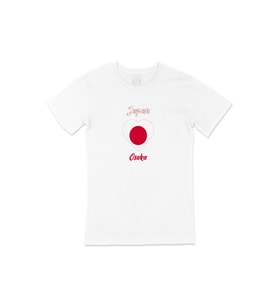 Osaka Japonya Bayraklı Kalpli Tişört (Beyaz)