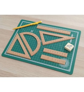 3D Baskı Geometri Cetvel Seti - İletki, Gönye ve Ölçüm Araçları - Bej