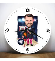 Basket Koçu Erkeğe Hediye Kişiye Özel Karikatürlü Duvar Saati