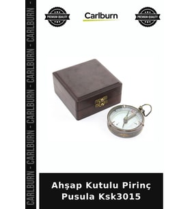Özel Üretim Dekoratif Hediyelik Koleksiyon Antika Tasarım Ahşap Kutulu Pirinç Pusula Ksk3015