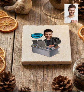 Kişiye Özel Karikatürlü Bilgisayar Mühendisi Bardak Altlığı Mühendisler Günü Hediyesi