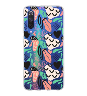 Xiaomi Mi 9 SE ile Uyumlu 1mm Kapak Memphis Desen Tasarımlı Şeffaf Silikon Kılıf