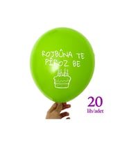 Kürtçe Doğum Günü Balonu - YEŞİL (20 adet) - Rojbuna Te Piroz Be 12 inç - 30 cm (Çok Renkli-Multı)