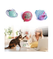 Yaylı Metal Fareli Kafes Kedi Oyun Topu Sıçrayan Spiral Kedi Topu (5343)