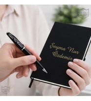 İsme Özel Premium Tasarım Metal Kalem Defter - Erkek Kadın Hediye Seti
