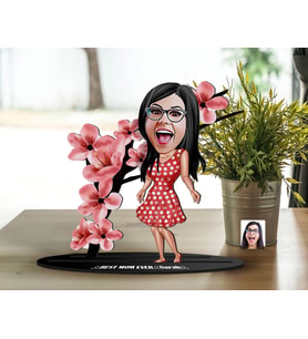 BK Gift Kişiye Özel Anneler Günü Karikatürlü 3D Ahşap Biblo, Anneler Günü Biblo, Ahşap Biblo, Anneye Hediye, Ev Dekoru-6