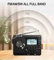 Retekess V115 FM/AM/SW Kısa Dalga Taşınabilir Radyo Hediyelik Radyo (Siyah)