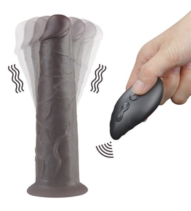 Silikon Kumandalı Şarjlı Dönebilen Titreşimli Siyah 20 Cm Penis