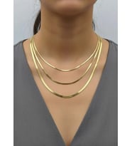 Çelik Gold 3'lü İtalyan Kolye 3mm - 25-clkk267