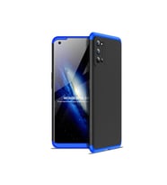 Realme 7 Pro Uyumlu Kılıf Zore Ays Kapak (Siyah-Mavi)