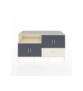 Kronos Konsol 4 Raflı Tek Çekmeceli 4 Kapaklı 176x59x99 Aytaşı-Antrasit/Aytaşı