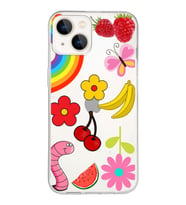 PrintiFy Apple  iPhone 13 Mini ile Uyumlu 1mm Slim Fit Water Color 5 Baskılı Şeffaf  Kılıf