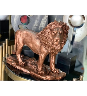Dekoratif Aslanl Biblo Ev Ofis Heykal Polyester Bronz