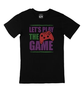 Mor Lets Play The Game Siyah Tişört
