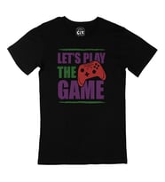 Mor Lets Play The Game Siyah Tişört