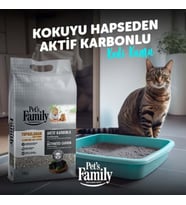 Pet's Family Aktif Karbonlu Parfümsüz Topaklanan Bentonit 10 Lt İnce Taneli Kedi Kumu