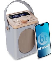 Little Shelford Taşınabilir Radyo Bluetooth Bağlantısı FM + DAB+DAB Radyo Erteleme Fonksiyonlu Çift Alarm 20 Ön Ayarlı İstasyon