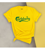 Kişiye Özel Harika Bir Hediye İsimli Baskılı PAMUKLU Carlsberg Tasarımlı   Tişört (Sarı)