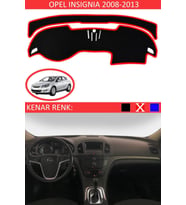 Opel Insignia 2008-2013 Için Uygun Torpido Koruma Halısı Siyah Kenar Renk Kırmızı