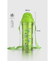 Renga Migo Tavşan Desenli 300 ml Askılı Pipetli PP Bebek Suluk 912013 Pembe (Yeşil)