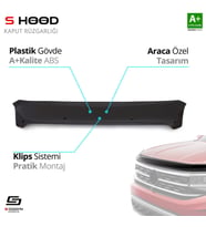 S-Dizayn Fiat Uyumlu Linea ABS Plastik Kaput Rüzgarlığı 2007 Üzeri A+Kalite Parça (Karışık)