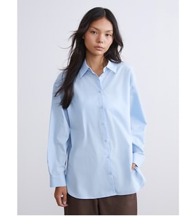 LCW Modest Mavi Poplin Kadın Gömlek Tunik