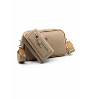 Just Polo Kadın Ayarlanabilir Askılı 6 Bölmeli Mini Çanta Ve Cüzdan Kombini PBU4023-1006 (Vizon)