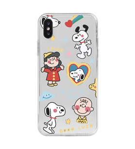 Iphone XS MAX Uyumlu Snoopy Tasarımlı Şeffaf Telefon Kılıfı