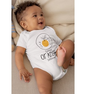 Summer Orange Desenli Kısa Kol Unisex Body
