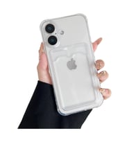 Teknomoda Apple iPhone 17 Kılıf Kartlıklı Anti Şok Korumalı Şeffaf Silikon Şeffaf Açık