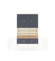Arges Dolap 8 Raflı 2 Çekmeceli 6 Kapaklı 132x30x195 Aytaşı-Antrasit/Çam