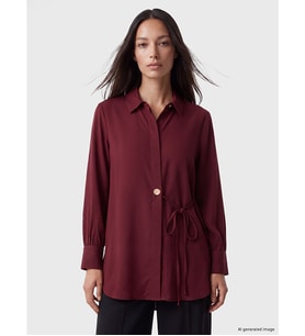 LCW EVERYDAY Bordo Beli Bağlamalı Kadın Gömlek Tunik