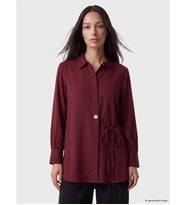 LCW EVERYDAY Bordo Beli Bağlamalı Kadın Gömlek Tunik