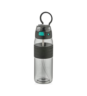 SHOTAY ŞEFFAF KAPAKLI ŞERİTLİ TRITAN MATARA SİYAH 800 ML.