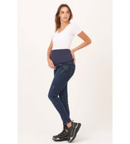 Busa Hamile Esnek Karın Bantl Kot Pantolonı Dar Paça Skinny Lacivert