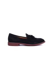 Shoetyle - Hakiki Süet Deri Siyah Renk Erkek Loafer - 900-4792