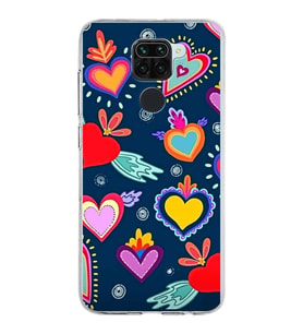PrintiFy Xiaomi Redmi Note 9 ile Uyumlu 1mm Slim Fit Retro Colors 3 Baskılı Şeffaf  Kılıf