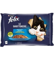 Felix Multipack Somonlu ve Ton Balıklı Yetişkin Kedi Yaş Maması 4x85 Gr (Kahverengi)