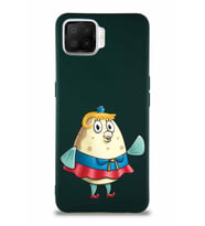 Oppo A73 Soft Premier Kapak Bayan Puff Tasarımlı Silikon Kılıf - Yeşil (Şeffaf)