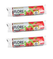 Florex 40 Litre Büzgülü Çilek Kokulu Çöp Torbası Poşeti / 55 x 60 Cm. - 10 Adetlik 3 Rulo