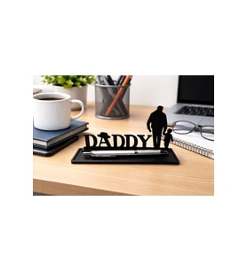 Daddy Masaüstü Kalemlik & Kalem Standı  Babaya Özel Dekoratif Ofis Aksesuarı