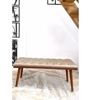 DTM HOME Bej Kapitone Bench Puf